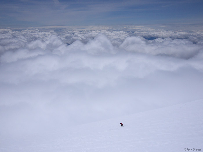 Skiing above the clouds Skiing above the clouds