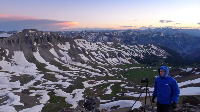 Photographing above Wetterhorn Basin, San Juans, Colorado Photographing above Wetterhorn Basin, San Juans, Colorado