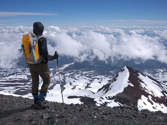 Standing on the summit of Volcán Nevado, Chile