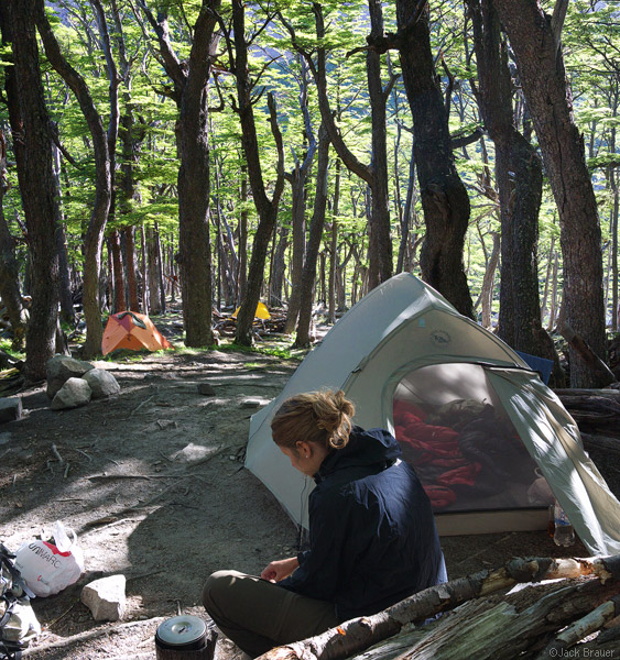 Camping in Valle Frances, Torres del Paine, Chile