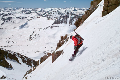 Snowboarding down Sneffels