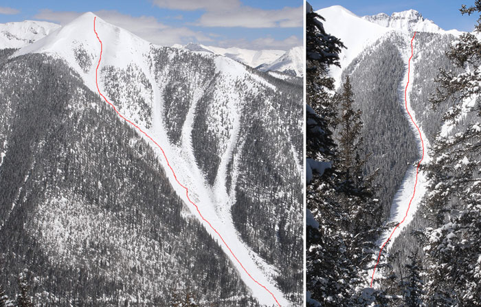 Ski and snowboard descent routes