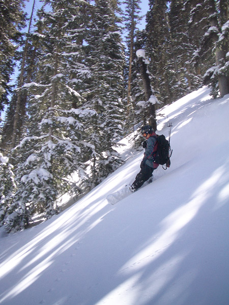 Backcountry snowboarding