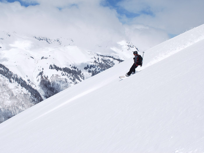 Backcountry snowboarding