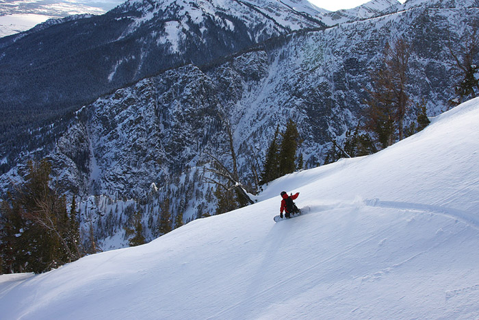 Jack Brauer snowboards