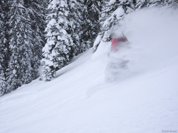 Snowboarding in powder is fun