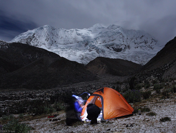 Moonlight camping in Cojup valley