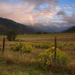 Rainbow sunset in Ridgway, Colorado