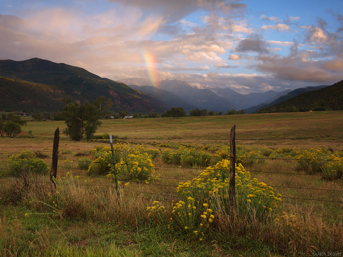 Rainbow sunset in Ridgway, Colorado