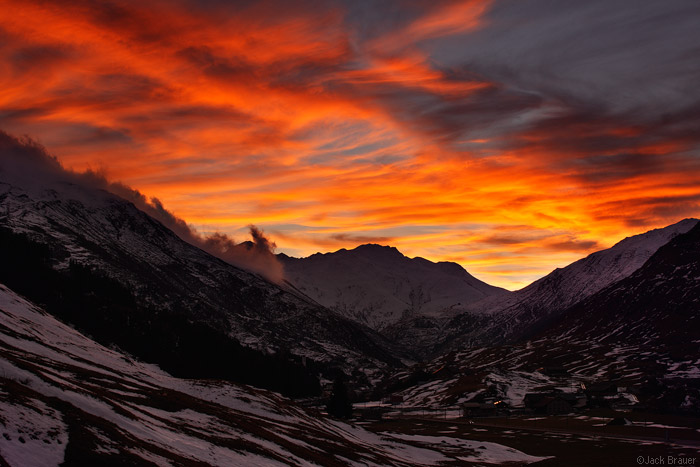 Sunset in Andermatt, Switzerland