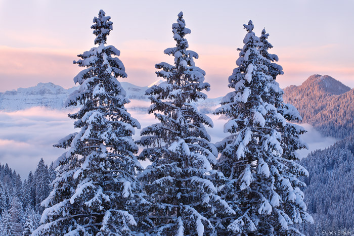 Snowy morning in San Martino, Italy