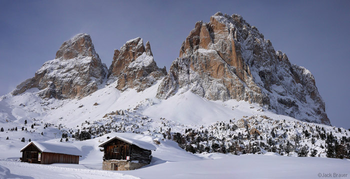 Sassolungo, winter, Dolomites, Italy