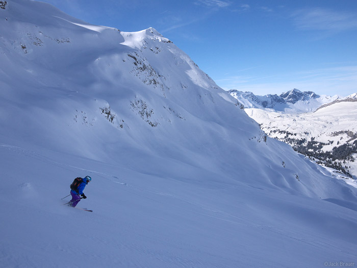 Skiing powder in Engelberg, Switzerland