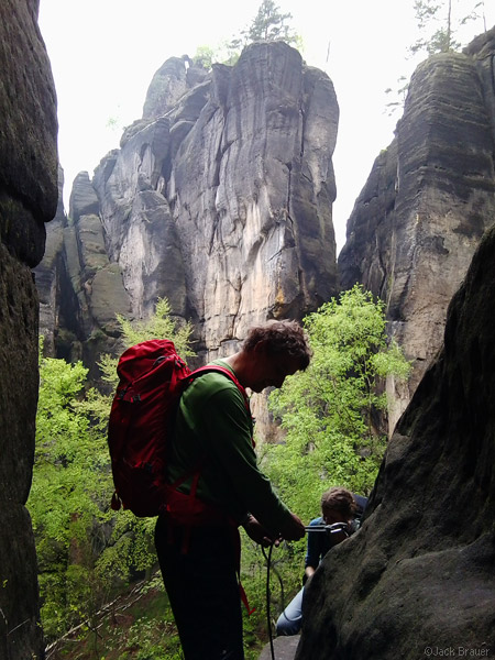 climbing in the Elbsandstein, Germany