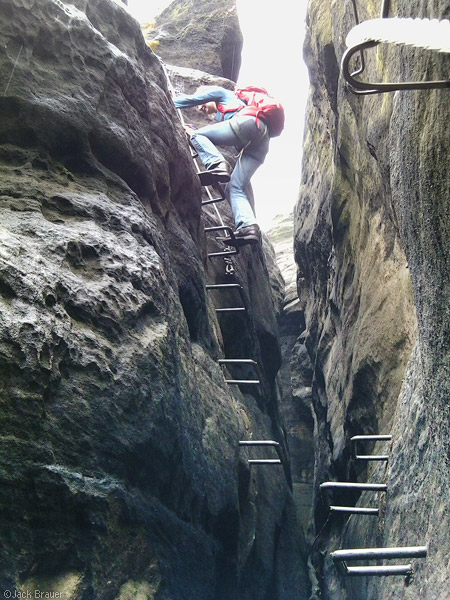 Via Ferrata in the Elbsandstein mountains, Germany