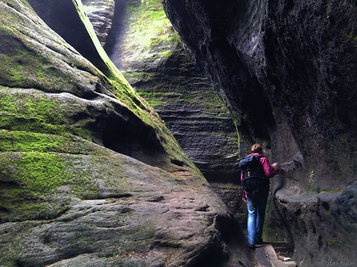 Hiking in Elbsandstein sandstone mountains, Germany