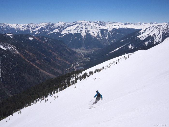 Skiing near Silverton in the San Juan Mountains, Colorado