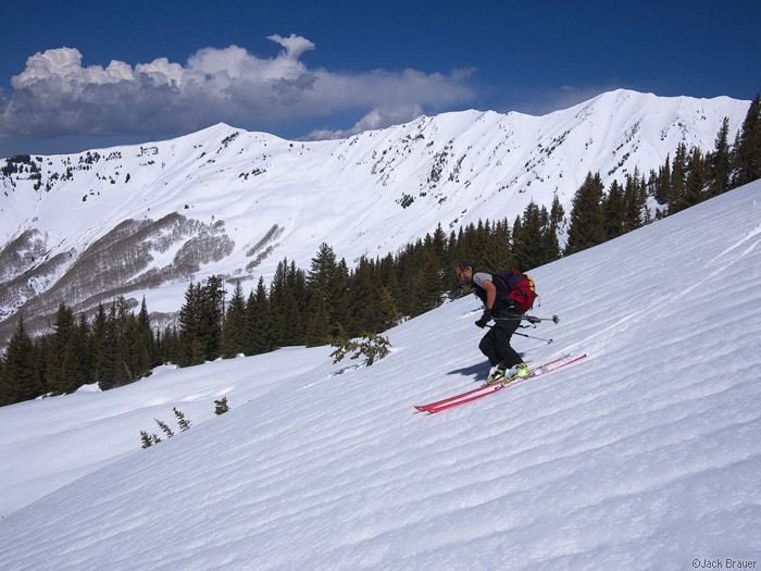 Spring skiing in the Elk Mountains, Colorado, May