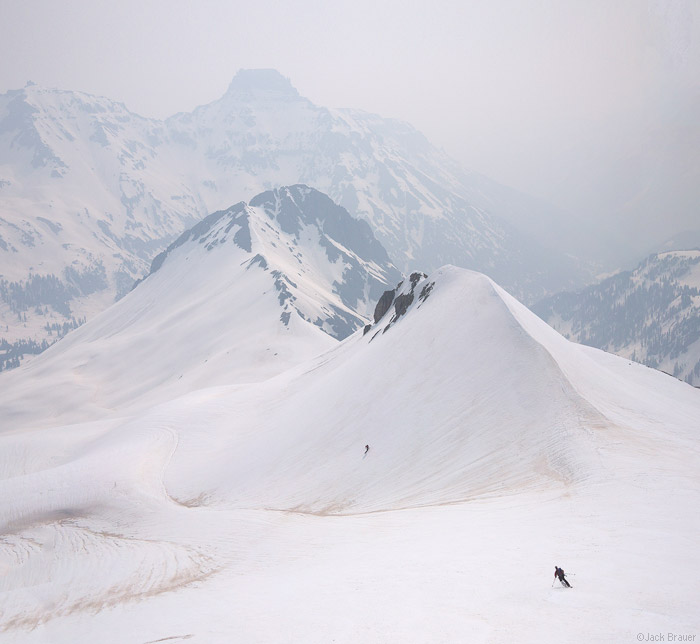 Skiing in forest fire smoke - San Juan Mountains, Colorado