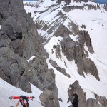 Climbing up Potosi's couloir, San Juan Mountains, Colorado