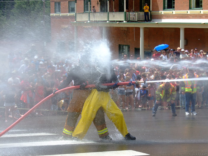 4th of July waterfights in Ouray
