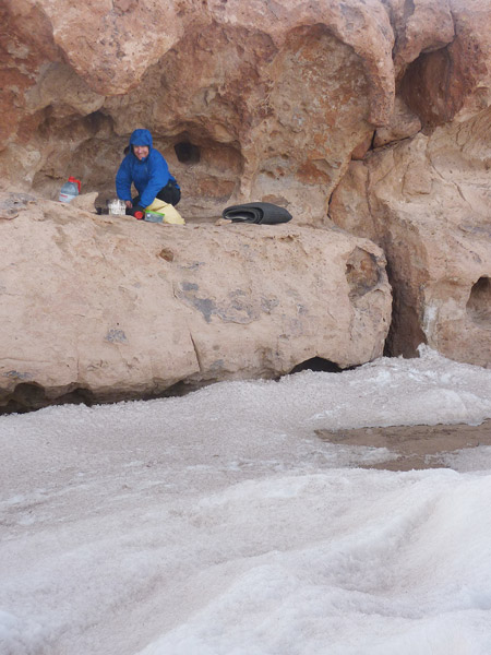 Camping at Salar de Aguas Calientes, Atacama, Chile