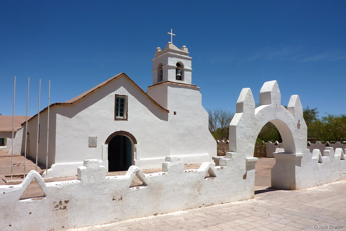 Adobe church in San Pedro de Atacama, Chile