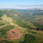 Aerial view of gas development on Riley Ridge, southern Wyoming Range