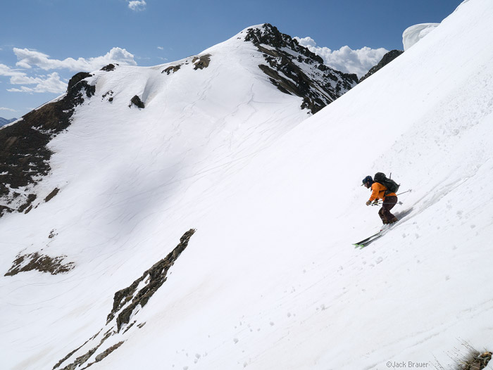 Spring backcountry skiing in the San Juan Mountains, Colorado