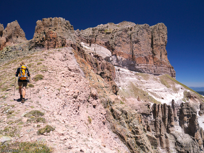 Hiking up the ridge of Precipice Peak, Colorado