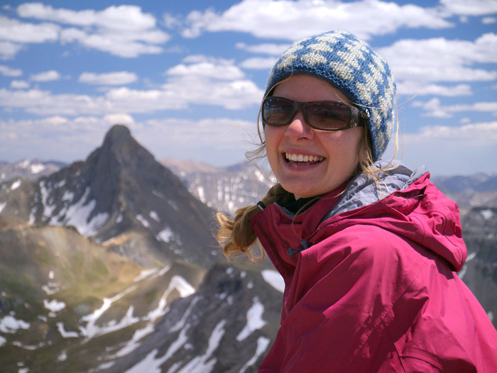 Claudia on the summit of Redcliff, Colorado