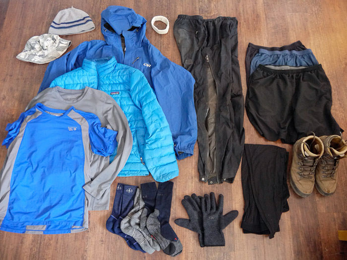backpacking clothes list