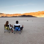 Watching the race at the Racetrack, Death Valley National Park, California