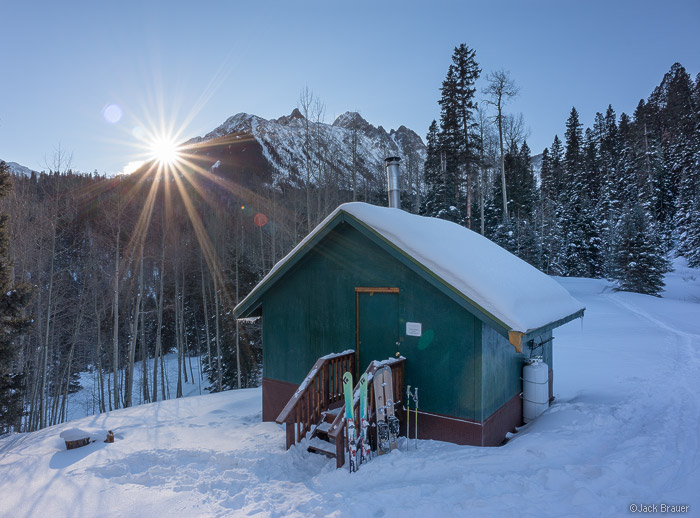 sunrise at the Blue Lakes Hut