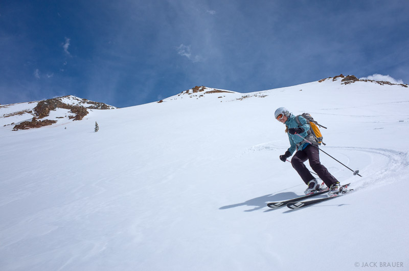 Backcountry spring skiing in the San Juans, Colorado