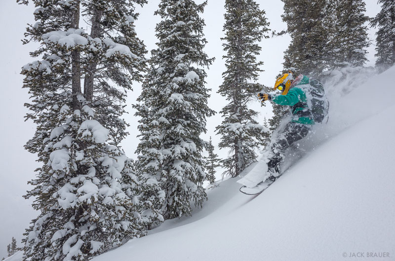 Backcountry snowboarding in the San Juans, Colorado