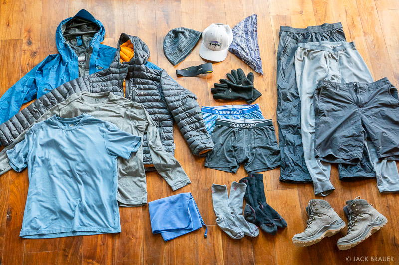 backpacking clothes list
