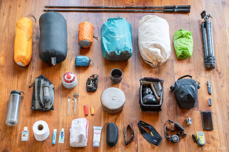 Summer backpacking gear